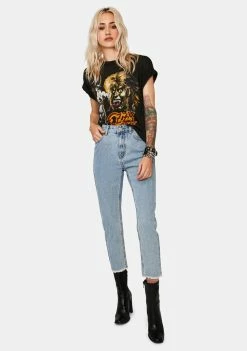 Momokrom Mid Wash High Rise Mom Jeans Bottoms