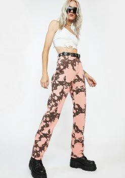 Momokrom Boyfriend Jeans Cow Print Relaxed Straight Leg Jeans