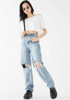 Momokrom Bottoms Straight Leg Distressed Denim Jeans 8 Momokrom Bottoms Straight Leg Distressed Denim Jeans