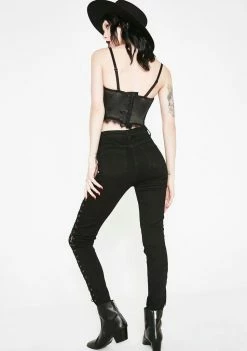 Momokrom Lace Up Skinny Pants Bottoms