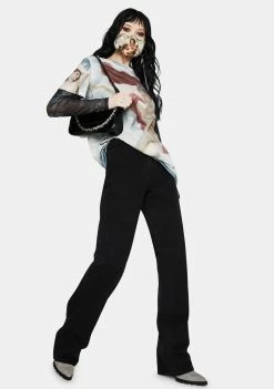 Momokrom True Black Baggy Jeans Bottoms