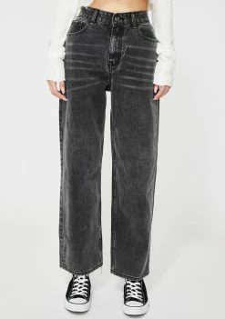 Momokrom Dark High-Waisted Mom Jeans Bottoms