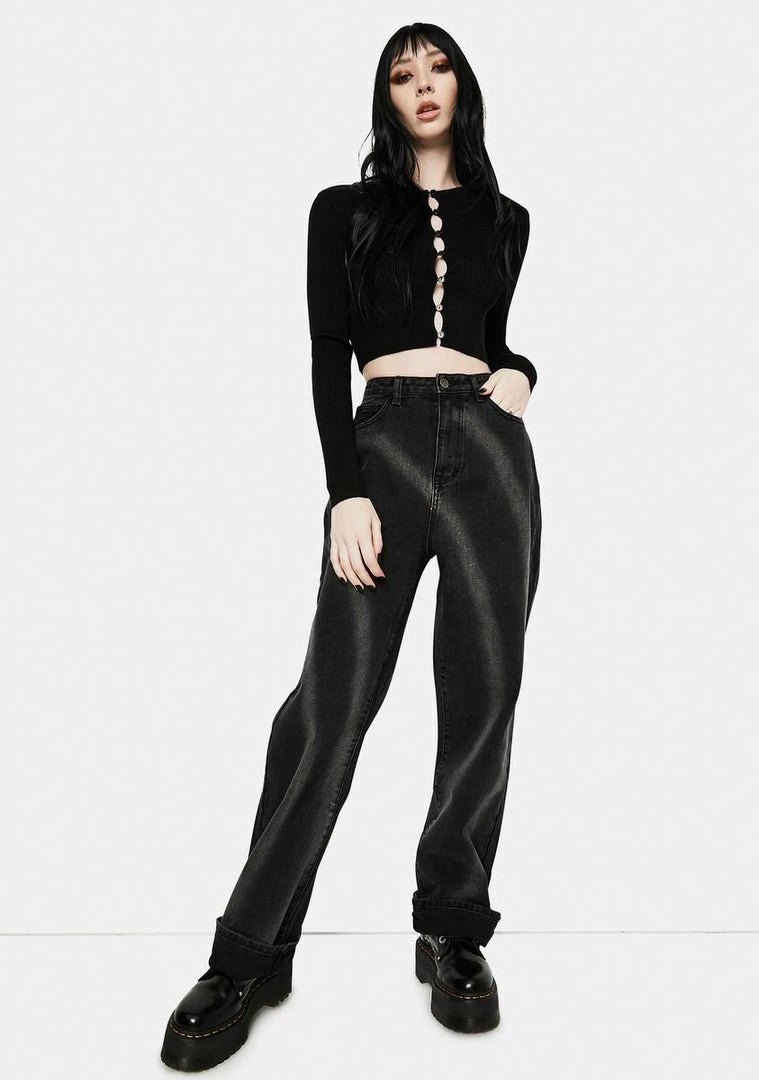 Momokrom Washed Black Tie Dye Circle Effect Baggy Wide Leg Jeans 4 Momokrom Washed Black Tie Dye Circle Effect Baggy Wide Leg Jeans