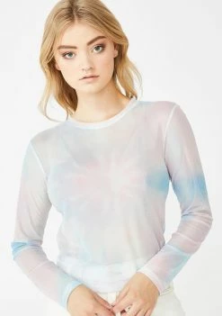 Momokrom Tops Galactic Tie Dye Mesh Top
