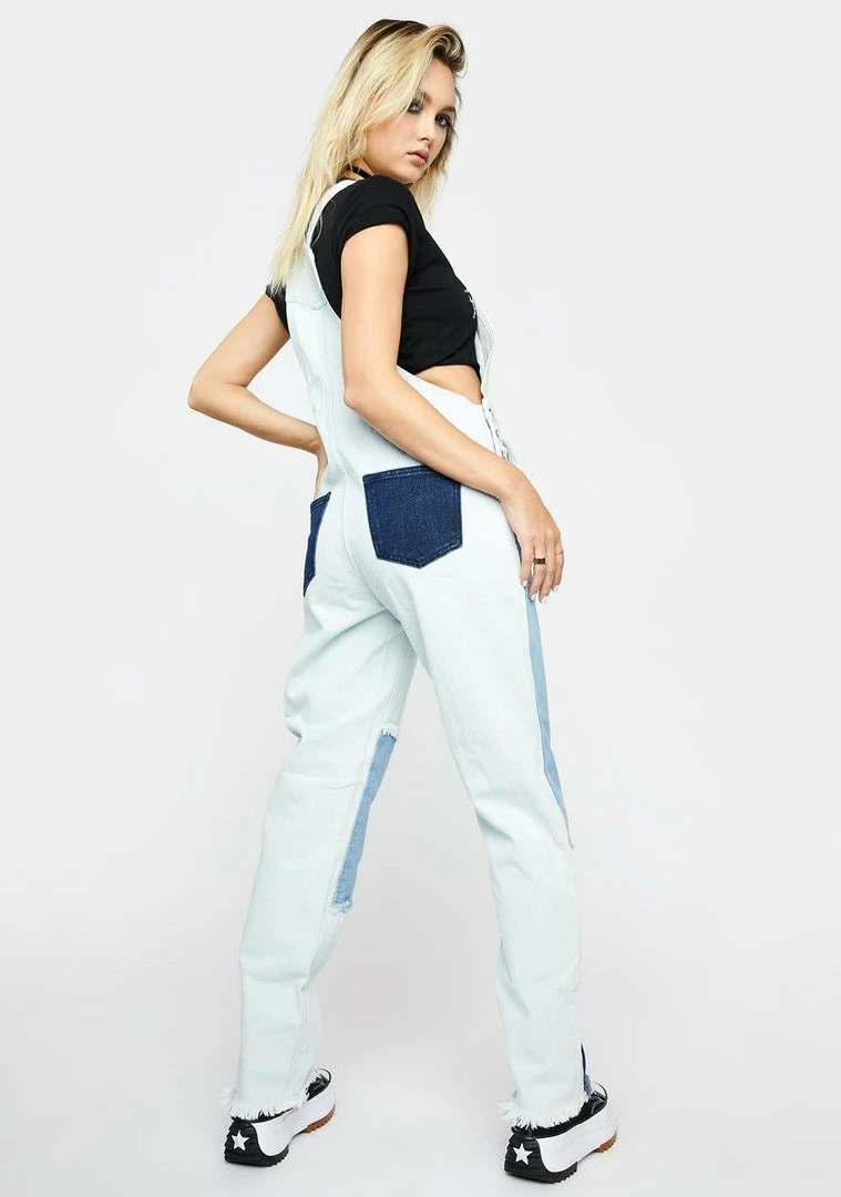 Momokrom Distressed Patchwork Denim Overalls 6 Momokrom Distressed Patchwork Denim Overalls