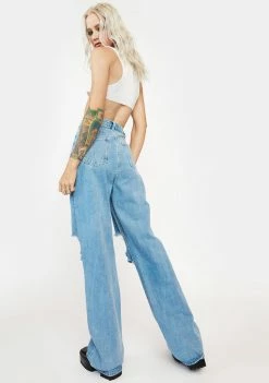 Momokrom High Rise Knee Distressed Boyfriend Jeans