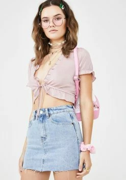 Momokrom Light Wash Raw Hem Denim Skirt 7 Momokrom Light Wash Raw Hem Denim Skirt