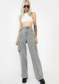 Momokrom High Rise Baggy Boyfriend Jeans With Chain Detail