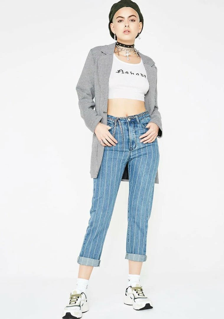 Momokrom Bottoms White Striped Denim Jeans 7 Momokrom Bottoms White Striped Denim Jeans