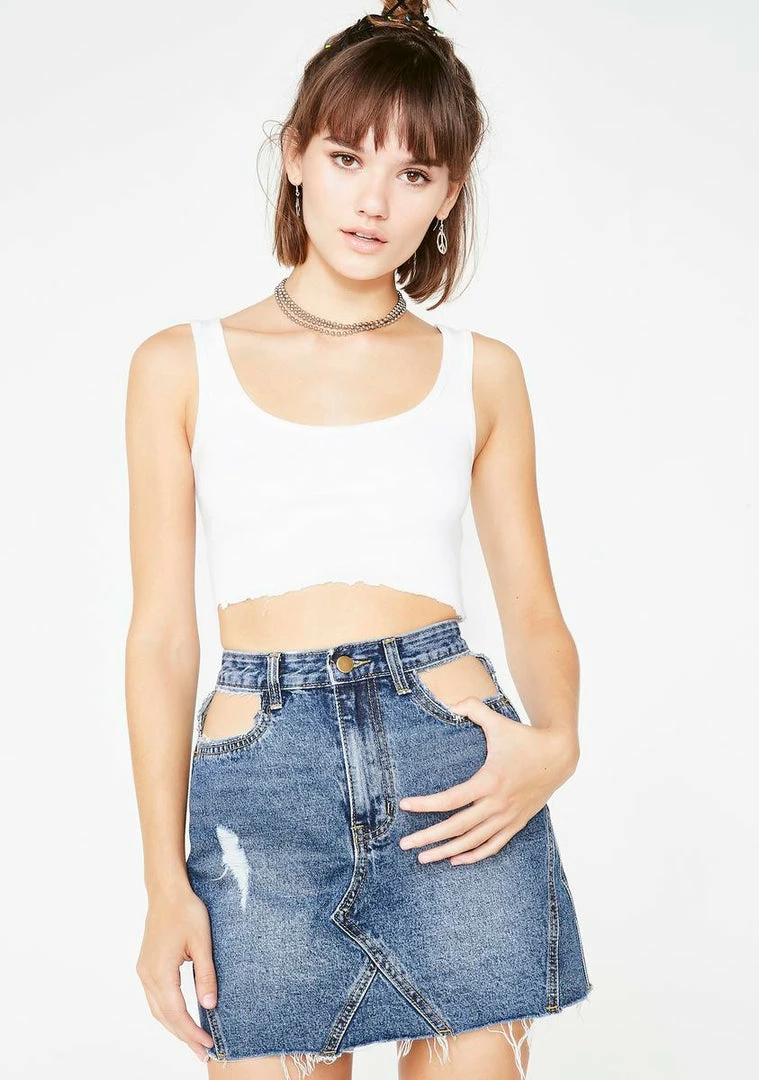 Momokrom Cut Out Pocket Denim Skirt 5 Momokrom Cut Out Pocket Denim Skirt