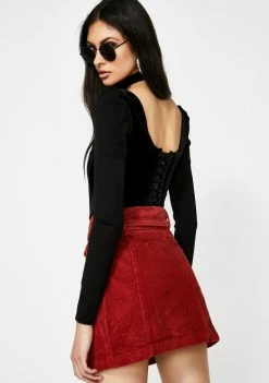 Momokrom Corduroy Belted Denim Skirt Bottoms 9 Momokrom Corduroy Belted Denim Skirt Bottoms