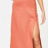 Momokrom Rust Side Split Midi Skirt Bottoms