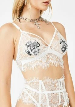 Momokrom Sheer White Lace Bralette