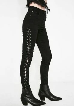 Momokrom Lace Up Skinny Pants Bottoms