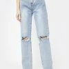 Momokrom Bottoms Mid Wash Extra Long Straight Leg Jeans