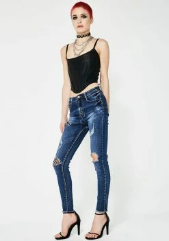 Momokrom Fishnet Jeans Bottoms