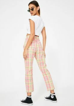 Momokrom Pink Checkered Jeans Bottoms 9 Momokrom Pink Checkered Jeans Bottoms