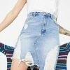 Momokrom Bottoms Light Wash Asymmetric Denim Skirt