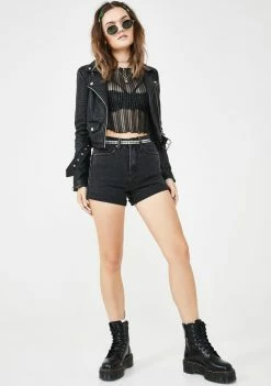 Momokrom Washed Roll Hem Mom Shorts 8 Momokrom Washed Roll Hem Mom Shorts