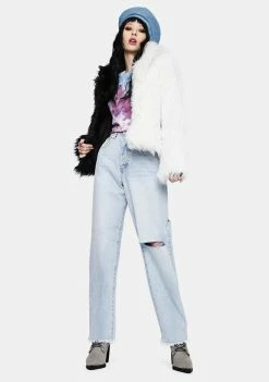 Momokrom Thigh Slash Baggy Jeans Bottoms