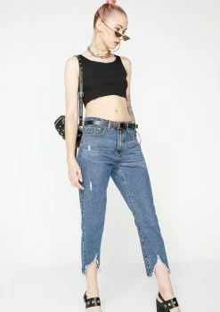 Momokrom Ripped Hem Jeans