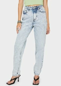 Momokrom Bottoms Mid Blue Acid Mom Jeans