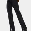 Momokrom Bottoms Washed Black Front Seam Zip Leg Jeans