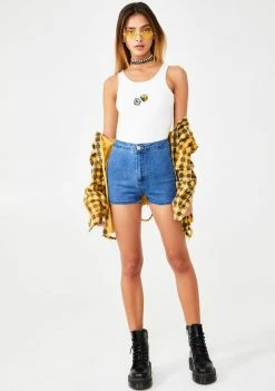 Momokrom Light Wash Mini Shorts