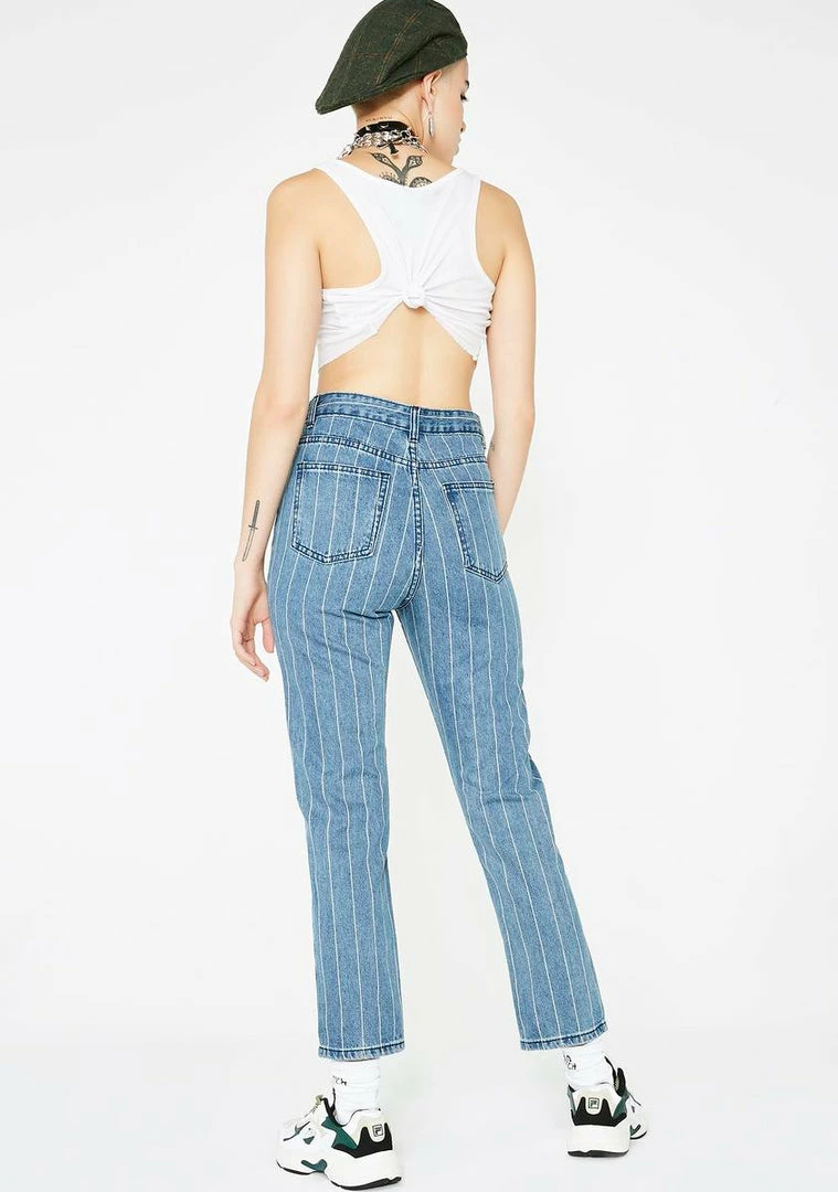 Momokrom Bottoms White Striped Denim Jeans 6 Momokrom Bottoms White Striped Denim Jeans