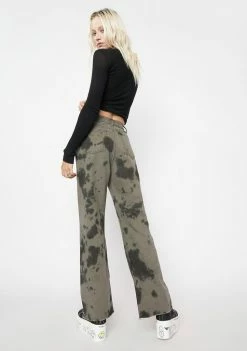 Momokrom Grey Tie Dye High Waist Jeans