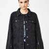 Momokrom Zip Sleeve Black Denim Jacket