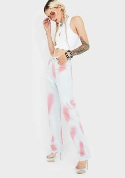 Momokrom Bottoms Tie Dye Straight Leg Jeans