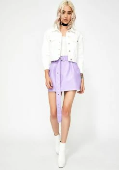 Momokrom White Cropped Denim Jacket Outerwear