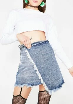 Momokrom Denim Wrap Skirt
