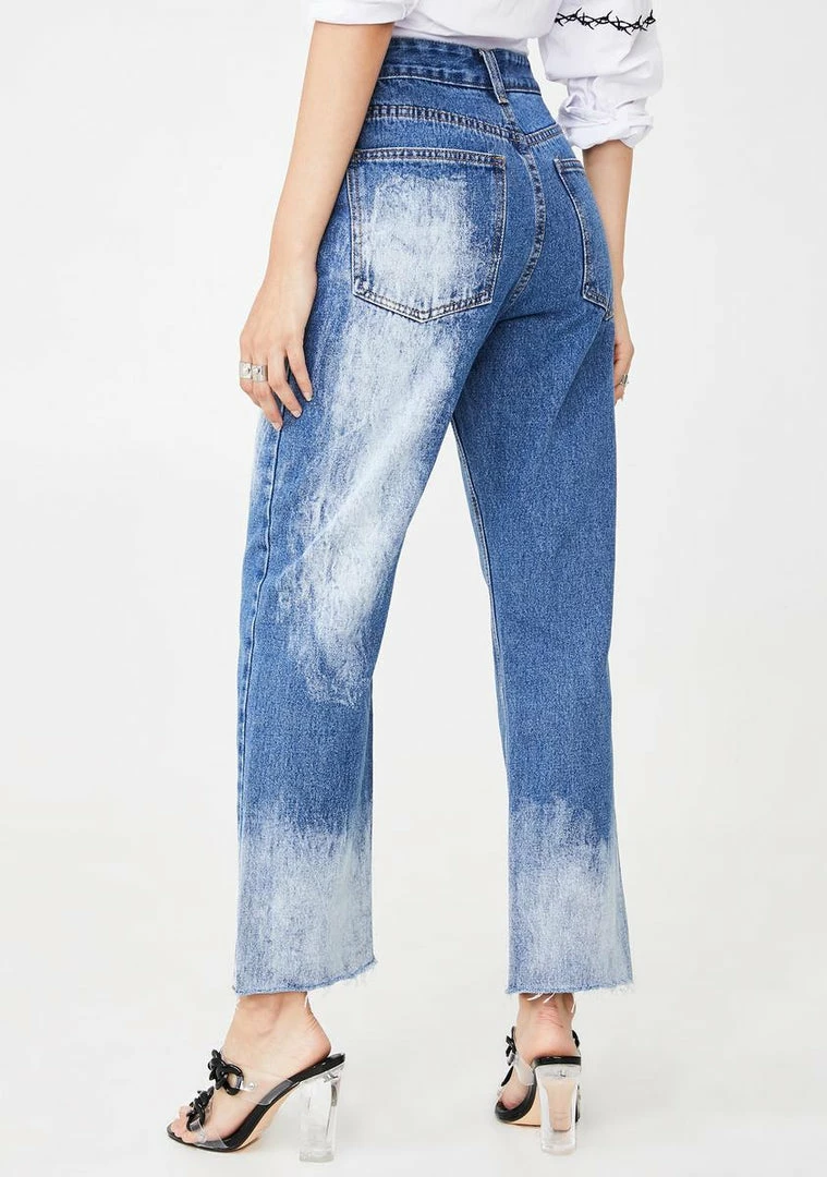 Momokrom Bleached Straight Leg Jeans Bottoms 5 Momokrom Bleached Straight Leg Jeans Bottoms