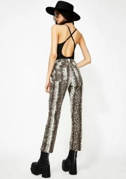 Momokrom Dark Snake Print Jeans Bottoms