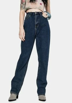 Momokrom Dark Wash Wide Leg Jeans