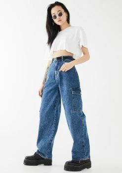 Momokrom Baggy Pocket Mom Jeans Bottoms