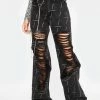 Momokrom High Rise Baggy Boyfriend Jeans With Chain Detail And Distressing