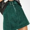Momokrom Bottoms Emerald Corduroy Belted Mini Skirt