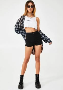 Momokrom True Black Mini Shorts