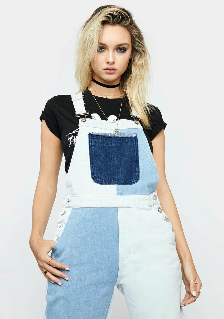 Momokrom Distressed Patchwork Denim Overalls 3 Momokrom Distressed Patchwork Denim Overalls