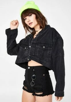 Momokrom Shop 41 Momokrom Black Raw Hem Denim Jacket