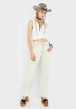 Momokrom Khaki Grey Wide Leg Jeans