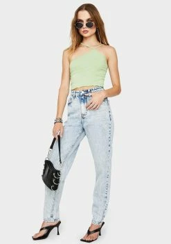 Momokrom Bottoms Mid Blue Acid Mom Jeans