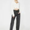Momokrom Dark High-Waisted Mom Jeans Bottoms