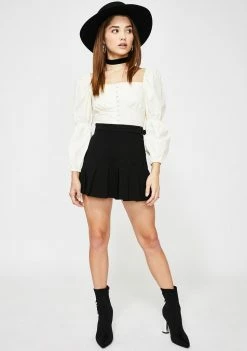 Momokrom Tops Puff Sleeve Crop Top