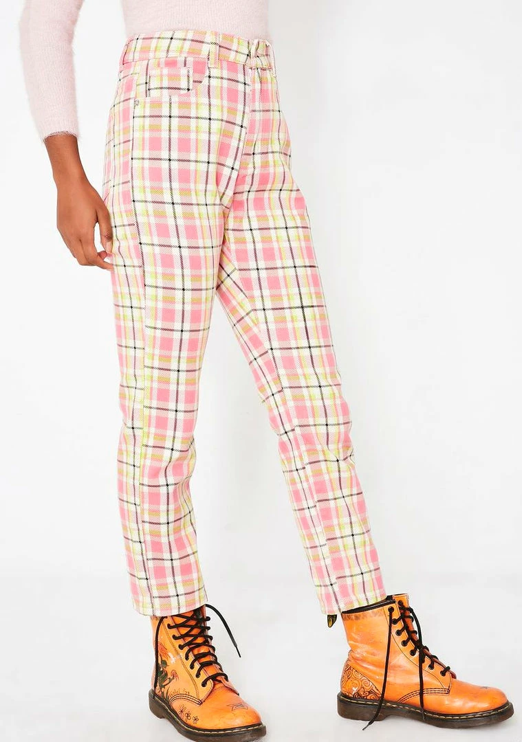 Momokrom Bottoms Plaid Cropped Jeans 5 Momokrom Bottoms Plaid Cropped Jeans