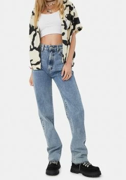 Momokrom Mid Blue Straight Leg Denim Jeans