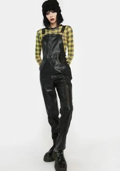 Momokrom Jumpsuits & Rompers PVC Soft Black Overalls